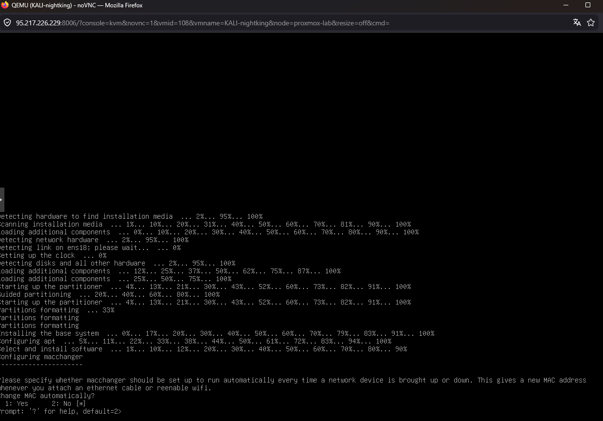 Kali macchanger debconf prompt