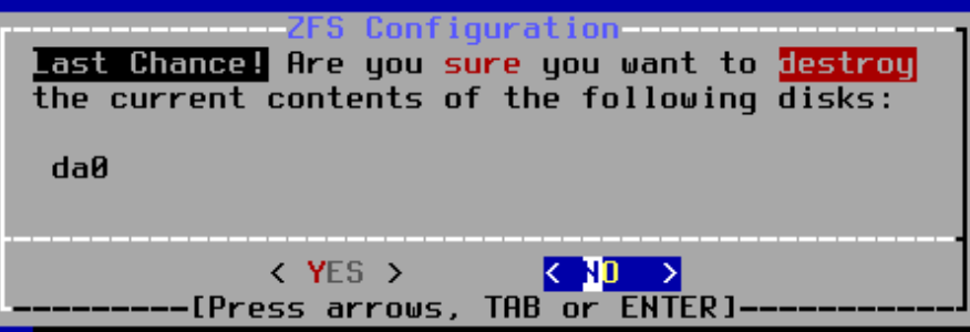 pfSense confirm wipe disk