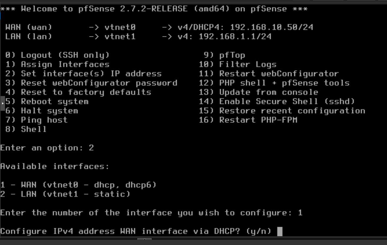 pfSense set IP