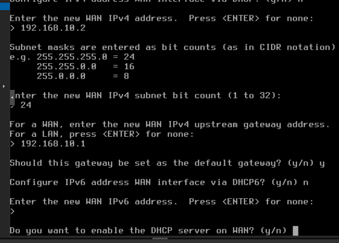 pfSense WAN config result