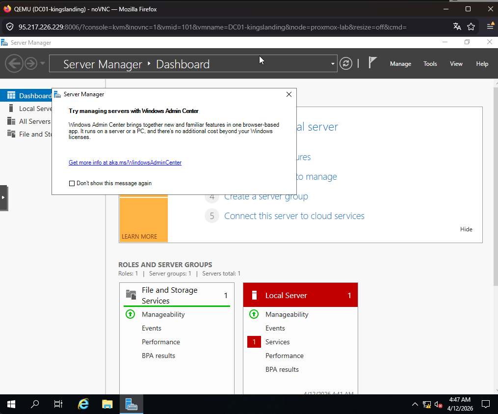 Windows Server 2019 desktop ready